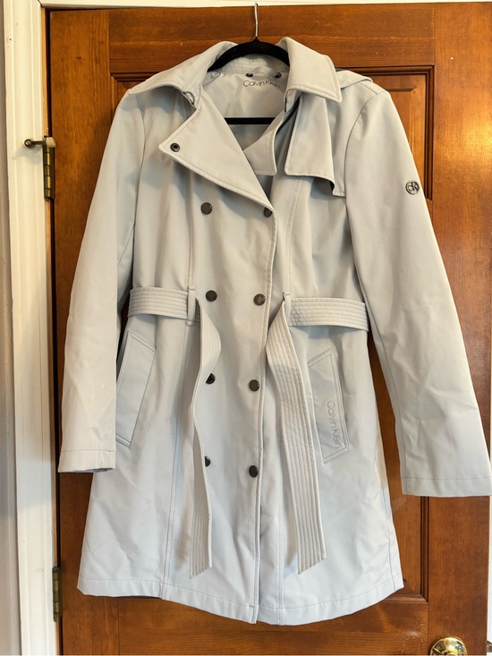 Calvin Klein Jackets & Blazers - Calvin Klein light blue Trench Coat with Belt Medium